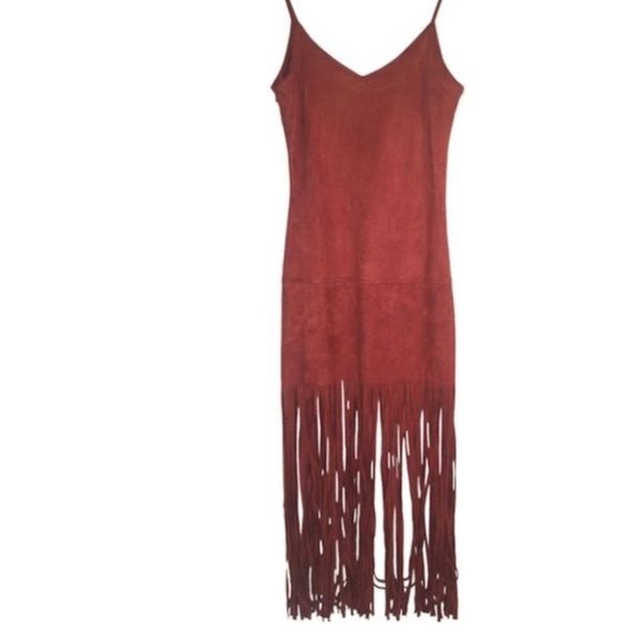 Chelsea & Violet Boho Faux Suede Maxi Dress XS - Picture 2 of 8